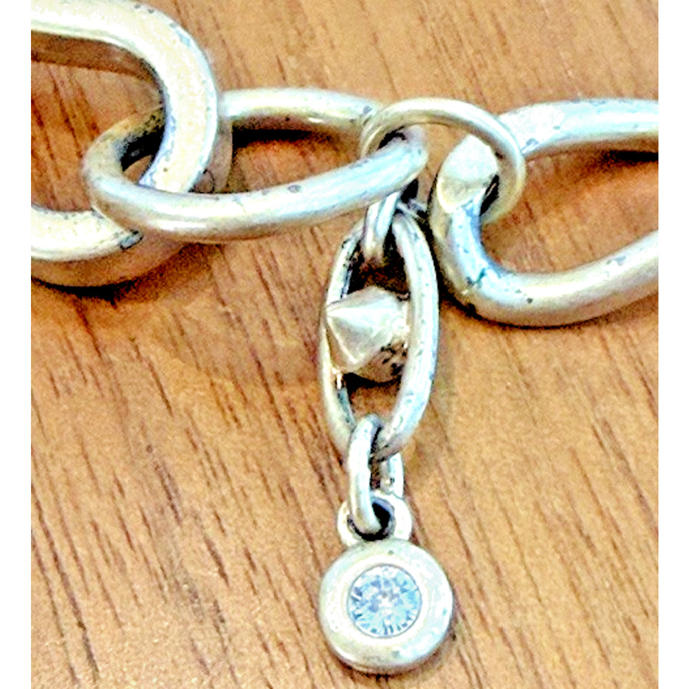 Chunky Choker Signed Cabi Swagger Brushed Gold Tone Chainlink Necklace 22" Max View 6